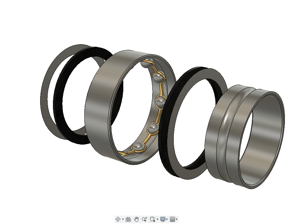 轴承设计，内径= 25毫米，外径= 10毫米，10个滚珠